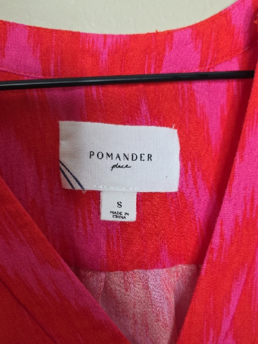 Pomander Place Kenzo Mini Dress Hot Pink Ikat Women’s Small Boho Tiered Preppy - Picture 3 of 9